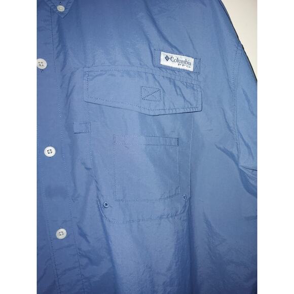 Columbia Men's PFG Fishing Shirt XXL Long Sleeve Omni Shade Buttons Blue - Picture 3 of 10